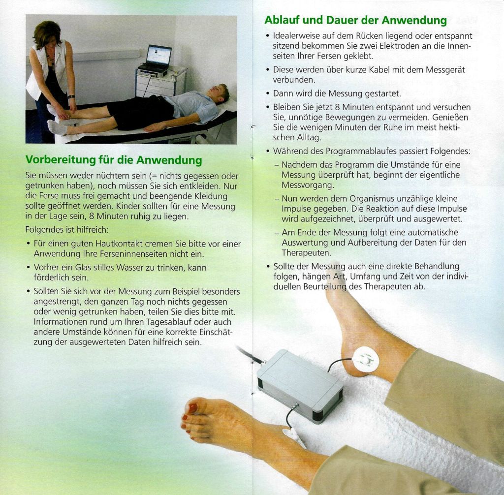 Vorbereitung, Ablauf und Dauer der Anwendung