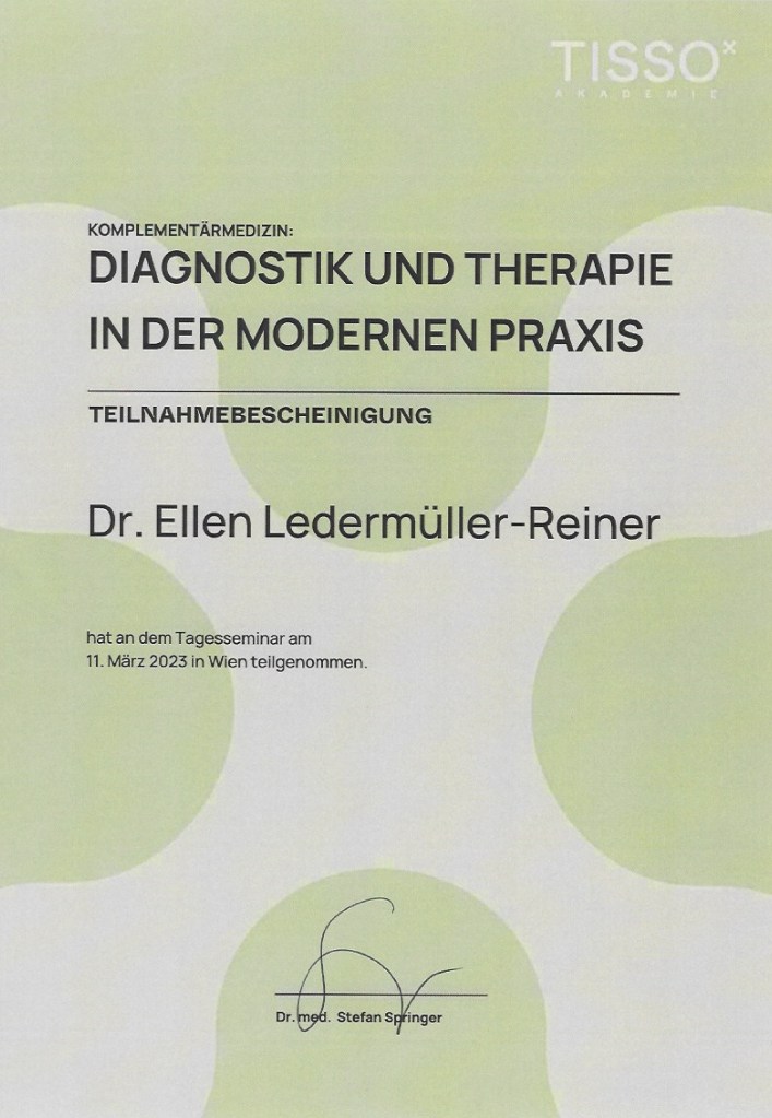 Zertifikat "Diagnostik und Therapie in der modernen Praxis" 